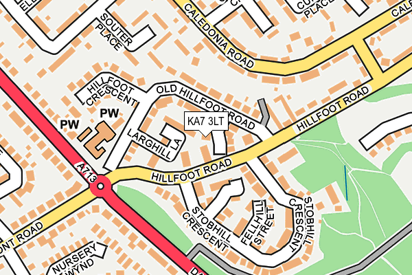 KA7 3LT map - OS OpenMap – Local (Ordnance Survey)