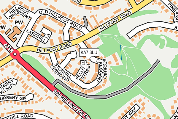 KA7 3LU map - OS OpenMap – Local (Ordnance Survey)