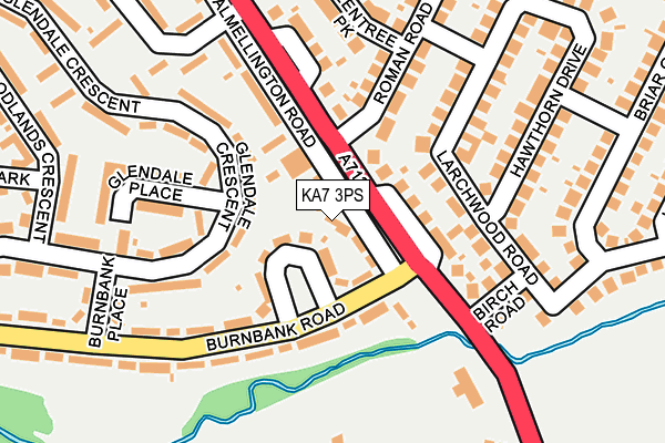 KA7 3PS map - OS OpenMap – Local (Ordnance Survey)
