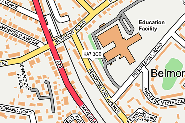 KA7 3QB map - OS OpenMap – Local (Ordnance Survey)