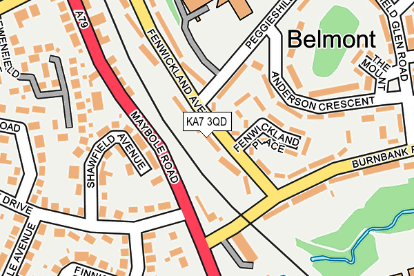 KA7 3QD map - OS OpenMap – Local (Ordnance Survey)