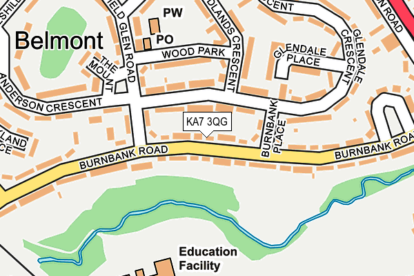 KA7 3QG map - OS OpenMap – Local (Ordnance Survey)