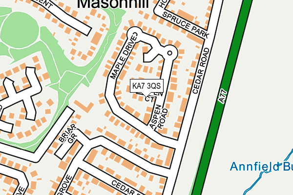 KA7 3QS map - OS OpenMap – Local (Ordnance Survey)