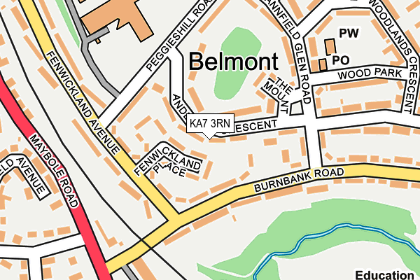 KA7 3RN map - OS OpenMap – Local (Ordnance Survey)