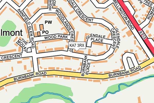 KA7 3RX map - OS OpenMap – Local (Ordnance Survey)