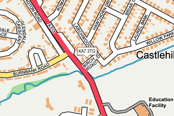KA7 3TG map - OS OpenMap – Local (Ordnance Survey)