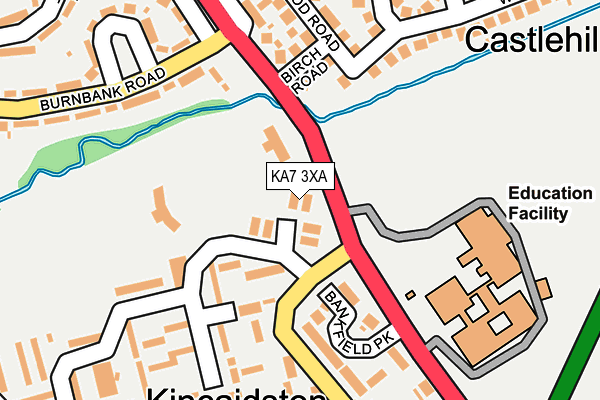 KA7 3XA map - OS OpenMap – Local (Ordnance Survey)