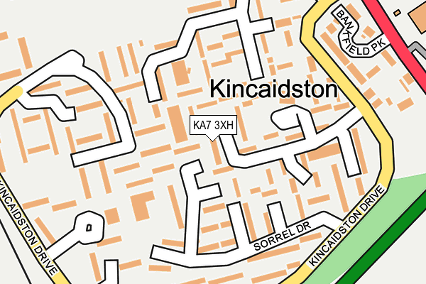 KA7 3XH map - OS OpenMap – Local (Ordnance Survey)
