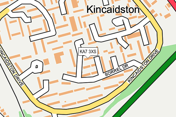 KA7 3XS map - OS OpenMap – Local (Ordnance Survey)
