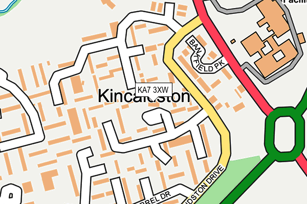KA7 3XW map - OS OpenMap – Local (Ordnance Survey)