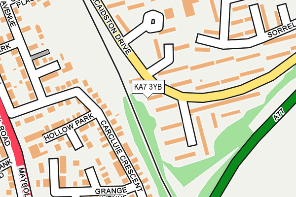 KA7 3YB map - OS OpenMap – Local (Ordnance Survey)