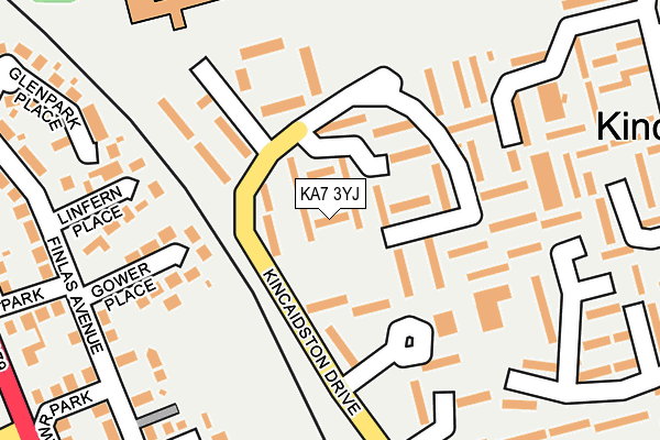 KA7 3YJ map - OS OpenMap – Local (Ordnance Survey)