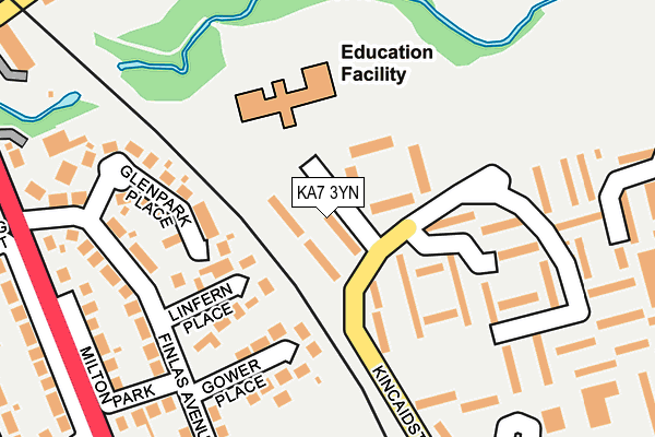 KA7 3YN map - OS OpenMap – Local (Ordnance Survey)