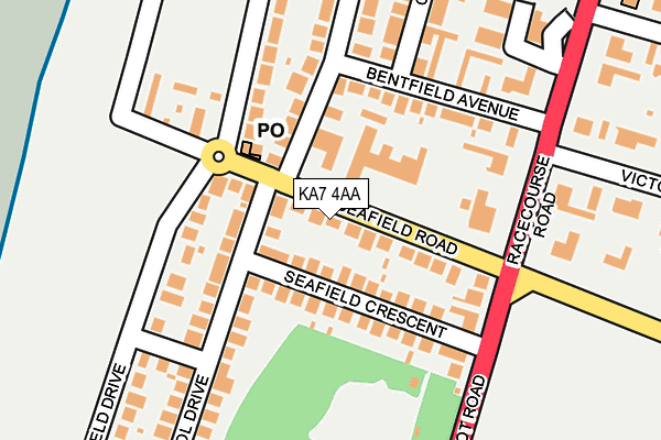 KA7 4AA map - OS OpenMap – Local (Ordnance Survey)