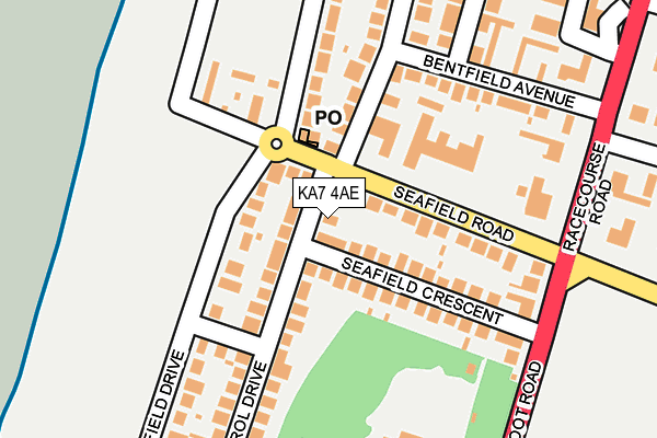KA7 4AE map - OS OpenMap – Local (Ordnance Survey)