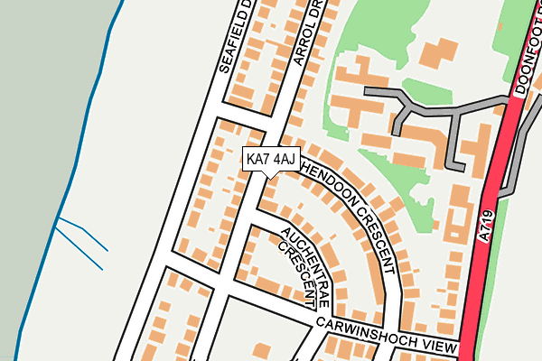 KA7 4AJ map - OS OpenMap – Local (Ordnance Survey)