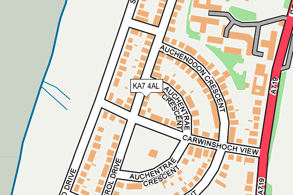 KA7 4AL map - OS OpenMap – Local (Ordnance Survey)