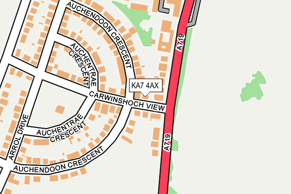 KA7 4AX map - OS OpenMap – Local (Ordnance Survey)