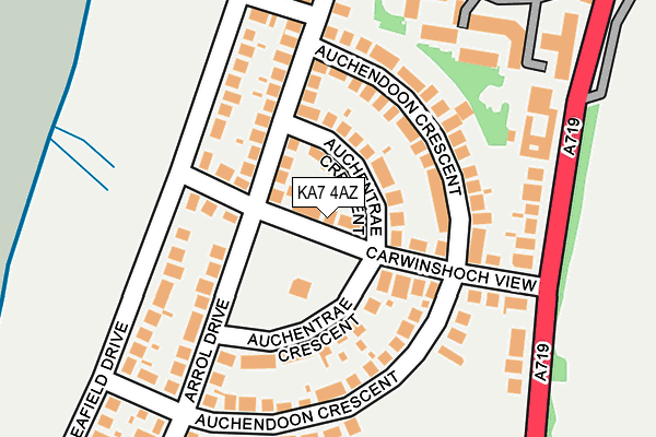 KA7 4AZ map - OS OpenMap – Local (Ordnance Survey)