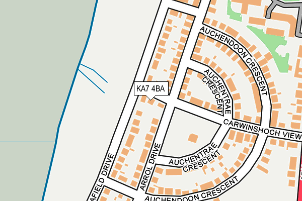 KA7 4BA map - OS OpenMap – Local (Ordnance Survey)