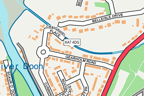 KA7 4DG map - OS OpenMap – Local (Ordnance Survey)