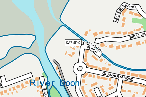 KA7 4DX map - OS OpenMap – Local (Ordnance Survey)