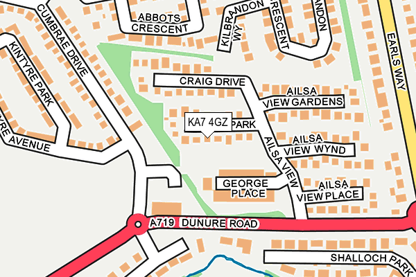 KA7 4GZ map - OS OpenMap – Local (Ordnance Survey)