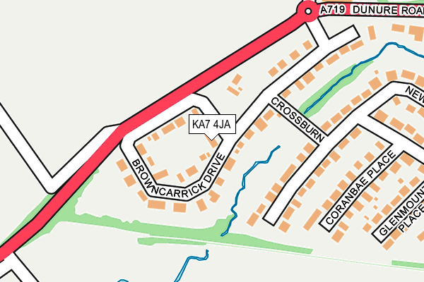 KA7 4JA map - OS OpenMap – Local (Ordnance Survey)