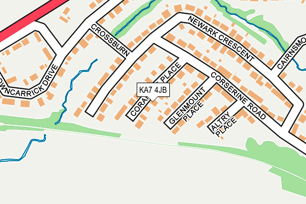 KA7 4JB map - OS OpenMap – Local (Ordnance Survey)
