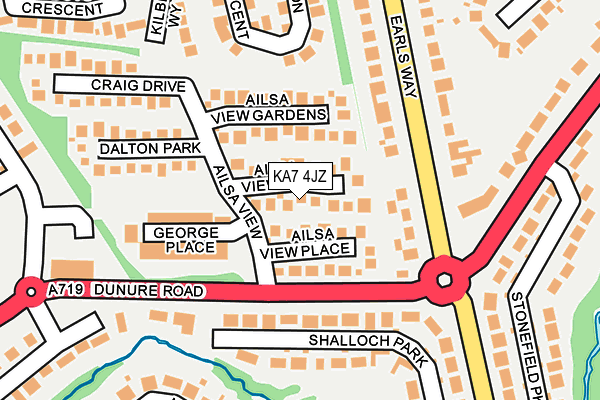 KA7 4JZ map - OS OpenMap – Local (Ordnance Survey)