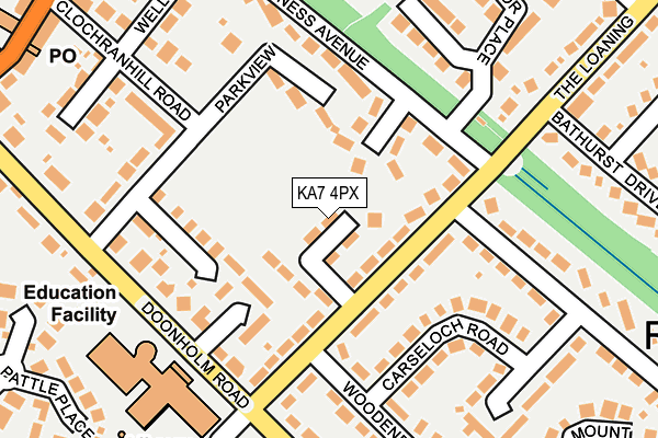 KA7 4PX map - OS OpenMap – Local (Ordnance Survey)