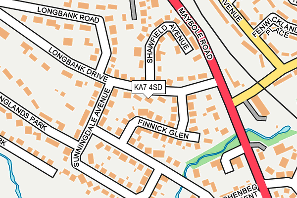 KA7 4SD map - OS OpenMap – Local (Ordnance Survey)