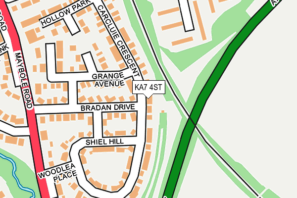 KA7 4ST map - OS OpenMap – Local (Ordnance Survey)
