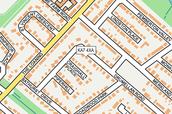 KA7 4XA map - OS OpenMap – Local (Ordnance Survey)