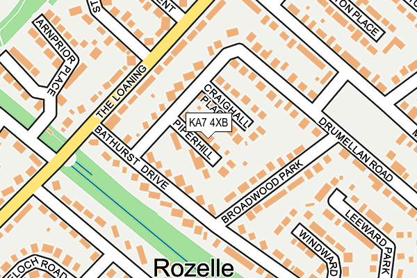 KA7 4XB map - OS OpenMap – Local (Ordnance Survey)