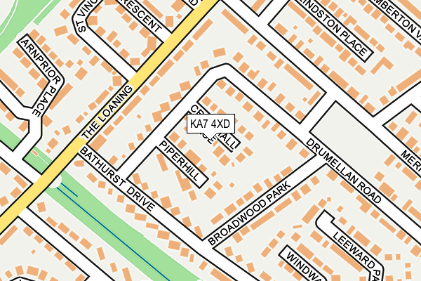 KA7 4XD map - OS OpenMap – Local (Ordnance Survey)