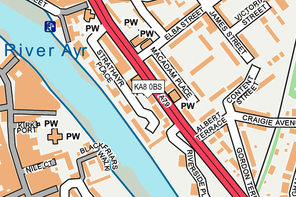 KA8 0BS map - OS OpenMap – Local (Ordnance Survey)