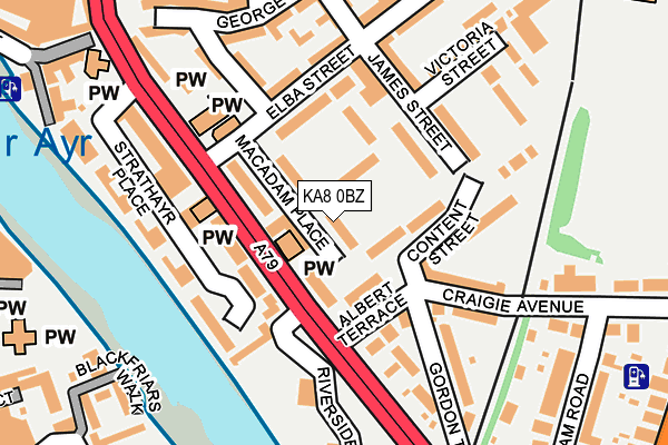 KA8 0BZ map - OS OpenMap – Local (Ordnance Survey)