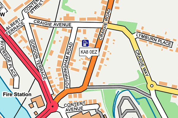 KA8 0EZ map - OS OpenMap – Local (Ordnance Survey)