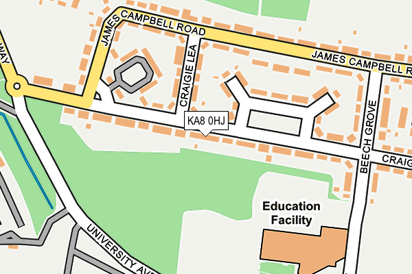 KA8 0HJ map - OS OpenMap – Local (Ordnance Survey)