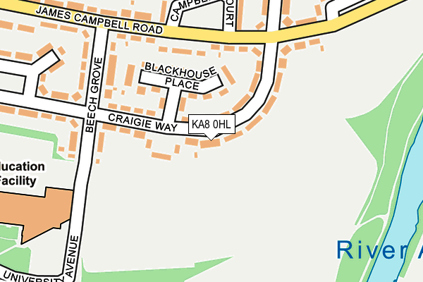 KA8 0HL map - OS OpenMap – Local (Ordnance Survey)