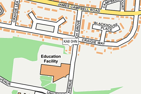 KA8 0HN map - OS OpenMap – Local (Ordnance Survey)