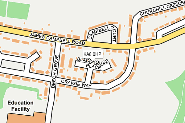 KA8 0HP map - OS OpenMap – Local (Ordnance Survey)