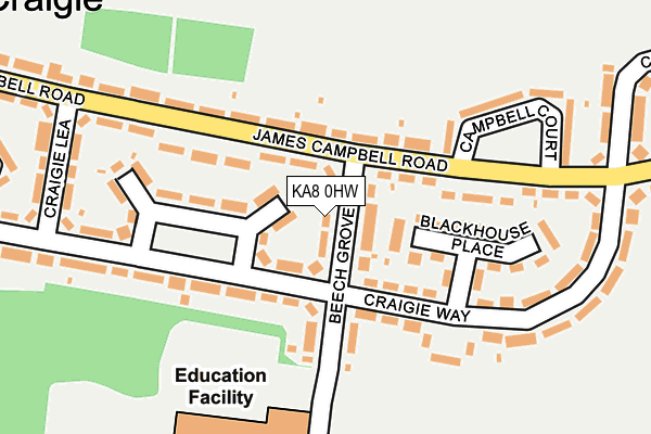 KA8 0HW map - OS OpenMap – Local (Ordnance Survey)