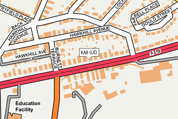 KA8 0JD map - OS OpenMap – Local (Ordnance Survey)