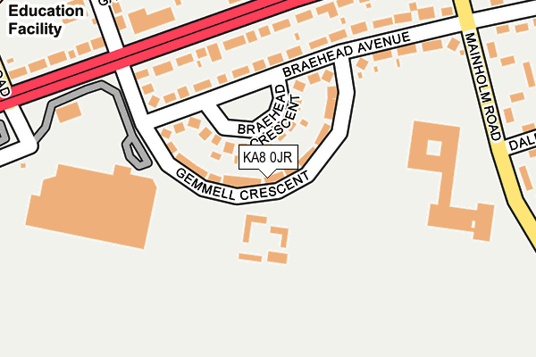 KA8 0JR map - OS OpenMap – Local (Ordnance Survey)