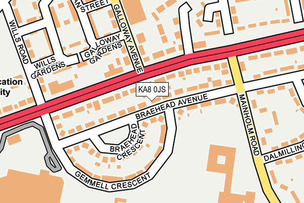 KA8 0JS map - OS OpenMap – Local (Ordnance Survey)