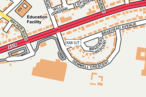 KA8 0JT map - OS OpenMap – Local (Ordnance Survey)