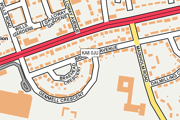 KA8 0JU map - OS OpenMap – Local (Ordnance Survey)