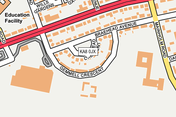 KA8 0JX map - OS OpenMap – Local (Ordnance Survey)